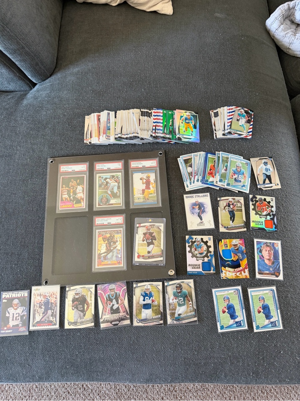 Topps Football Card Lot with Black and Green Accents